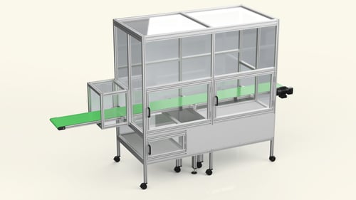 Märkningsmaskin av aluminiumprofiler och bandtransportör Märkningsmaskin av aluminiumprofiler och bandtransportör